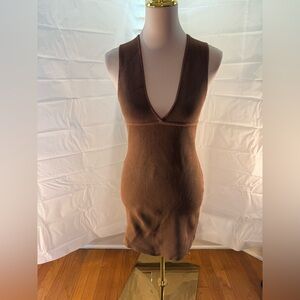 House of Harlow 1960 Brown Ribbed Midi Dress